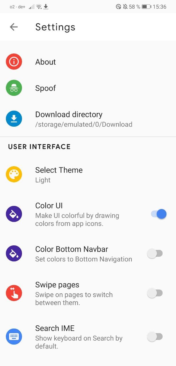 Aurora Store v2 settings page